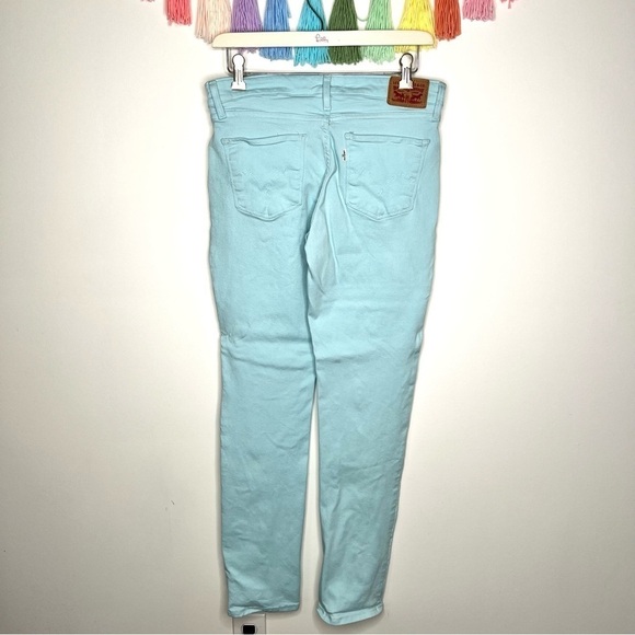 Levi’s Pastel Blue Colored Mid Rise Cotton Blend Skinny Jeans Size 28 Waist - Picture 8 of 16